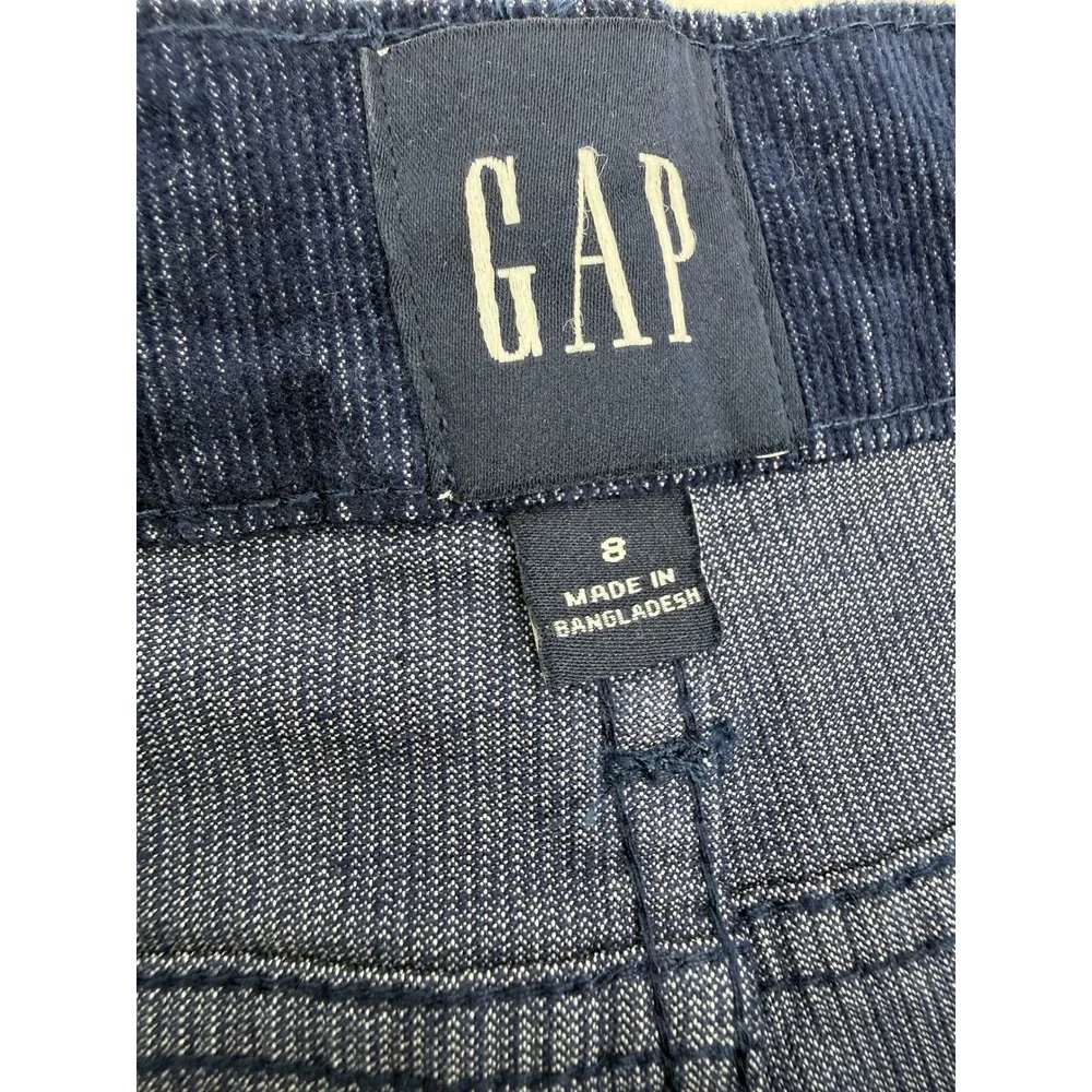 Gap Corduroy Shorts Women 8 Blue High Rise Cut Off Frayed Hem Stretch QLS0910S - Picture 3 of 6